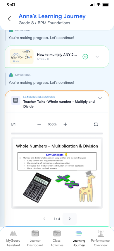 The mentee's learning journey. Demo data.