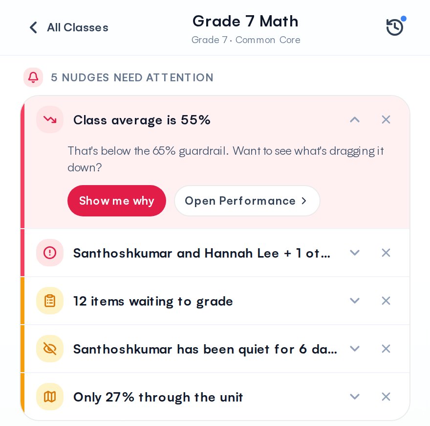 The Companion conversation with nudges toward the next step. Demo data.